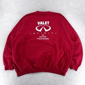 Vintage Infiniti Valet Crewneck Sweatshirt Red Bayside NY Logo 2XL